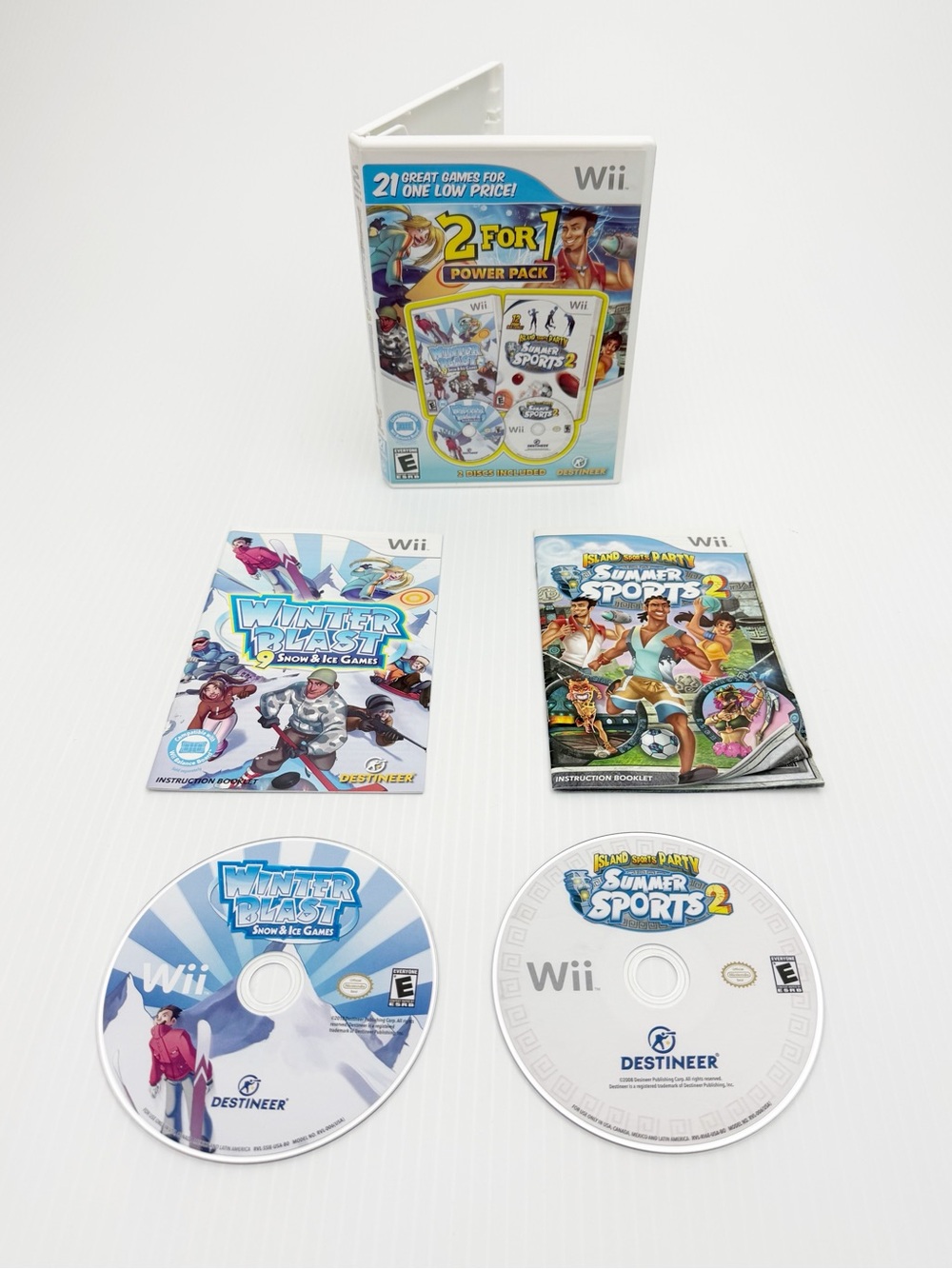 2 For 1 Power Pack Winter Blast Summer Sports Video Game for Nintendo Wii